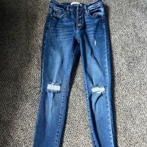 KanCan Dark Blue Distressed Skinny Jeans